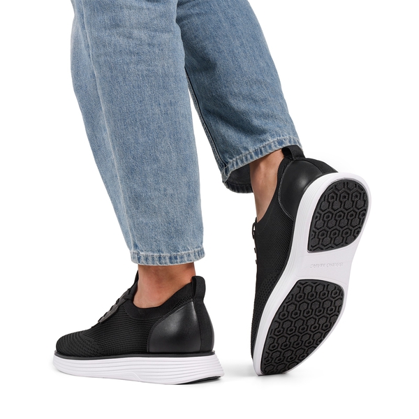 [MaxFlex SuiteBreeze+] Men's Breathable Oxford Knit Sneakers - BLACK-WHITE - 7